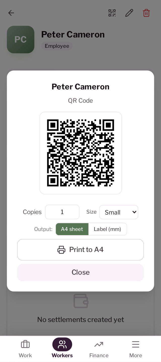 NFC card or QR badge